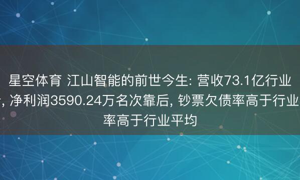 星空体育 江山智能的前世今生: 营收73.1亿行业第十, 净利润3590.24万名次靠后, 钞票欠债率高于行业平均